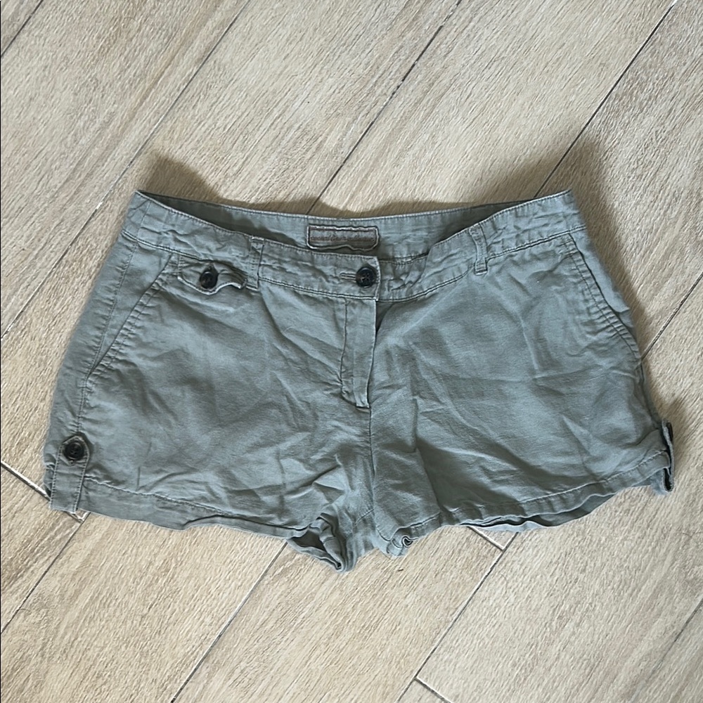 MNG by Mango Green Linen Shorts